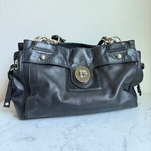 Coach Black Leather Shoulder Bag Peyton 14522 – Chain Strap Y2K Carryall